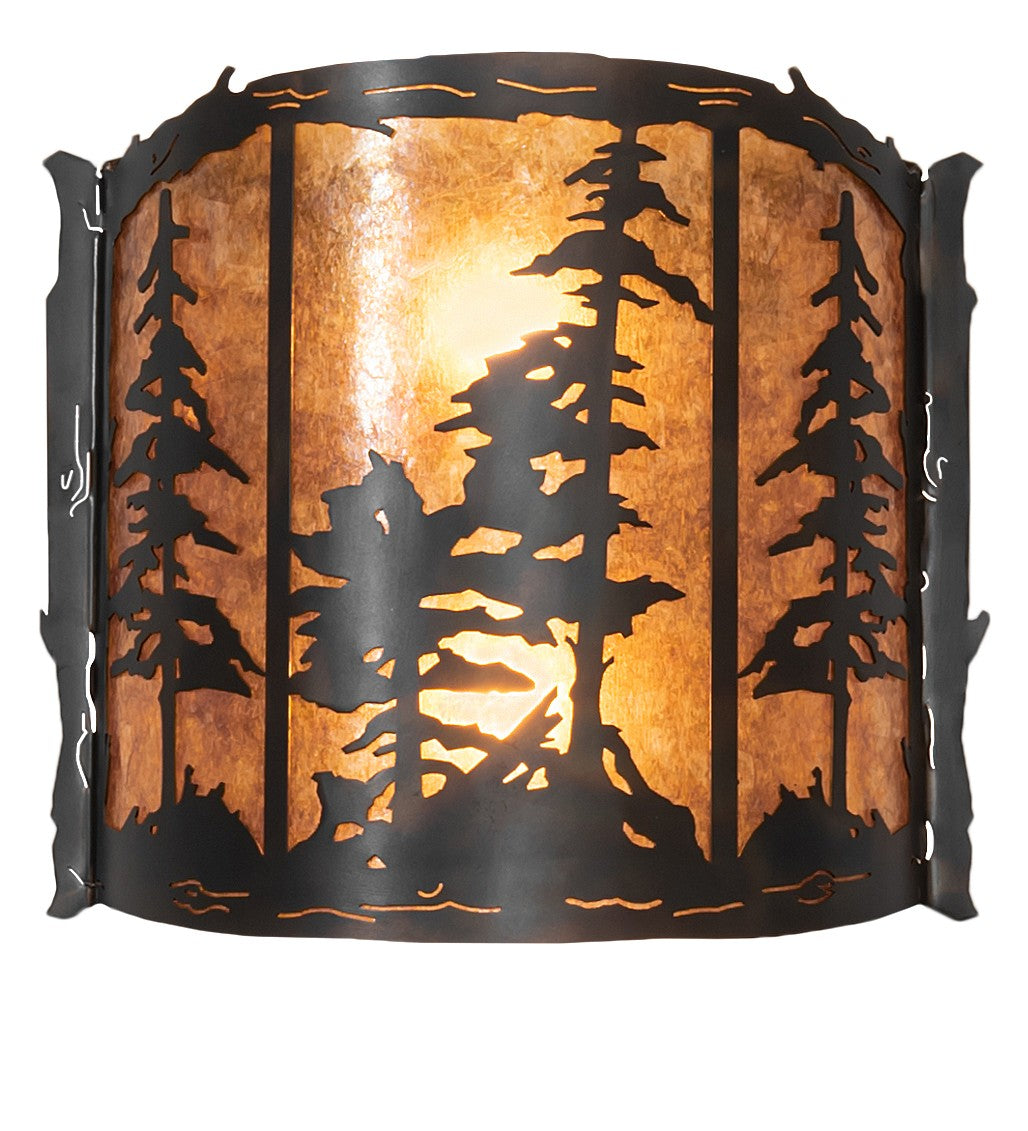 Meyda Tiffany - 260562 - Two Light Wall Sconce - Tall Pines - Dark Burnished Antique Copper