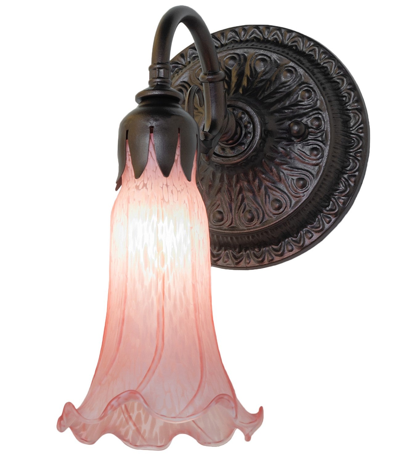 Meyda Tiffany - 261096 - One Light Wall Sconce - Pink - Mahogany Bronze