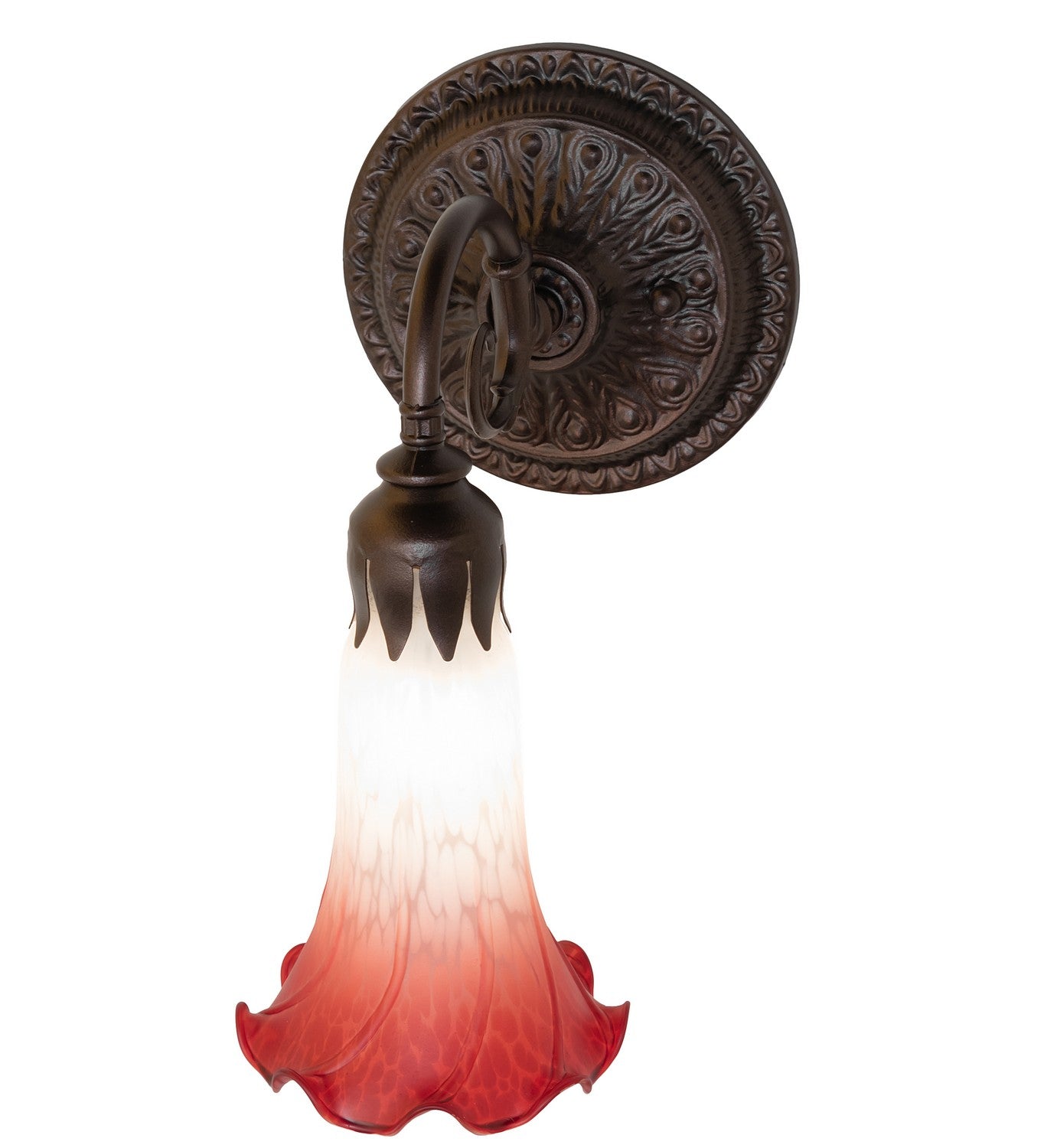 Meyda Tiffany - 261098 - One Light Wall Sconce - Pink/White - Mahogany Bronze