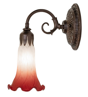 Meyda Tiffany - 261098 - One Light Wall Sconce - Pink/White - Mahogany Bronze