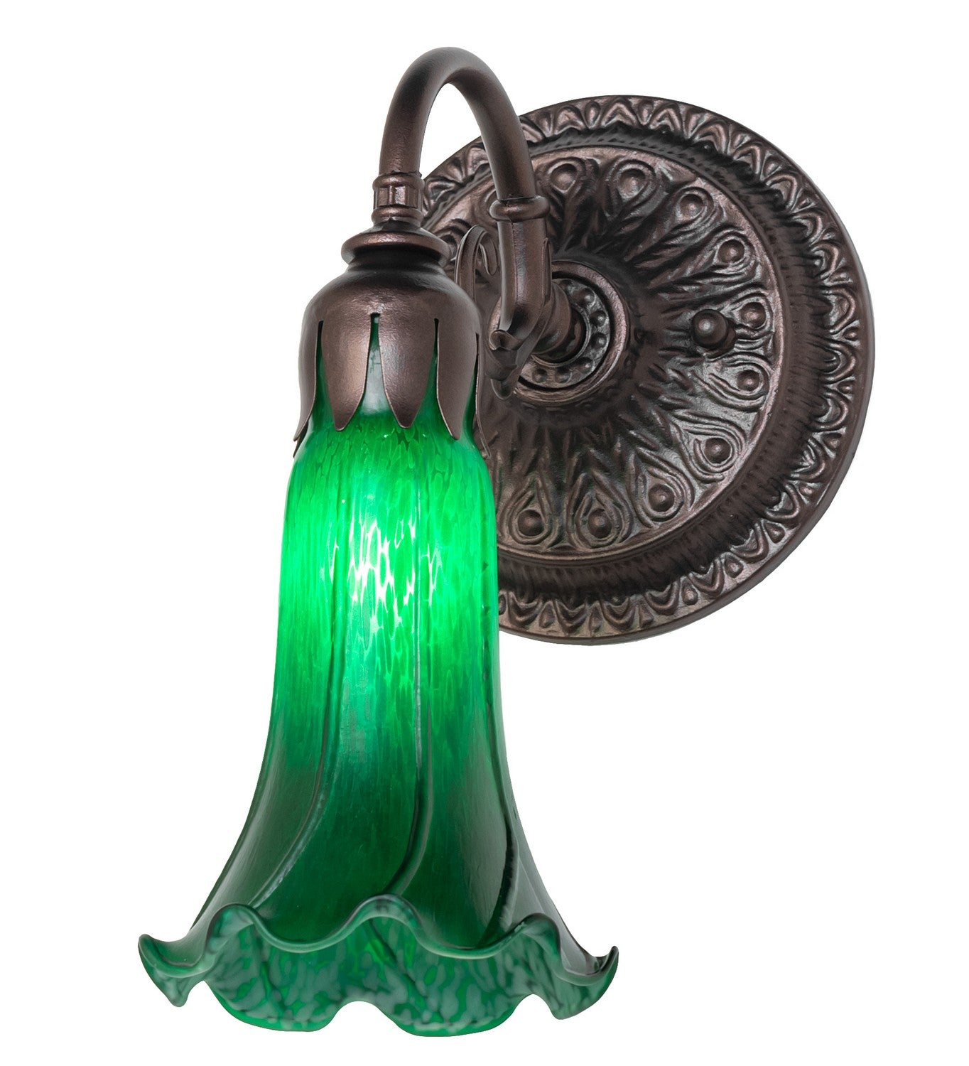 Meyda Tiffany - 261100 - One Light Wall Sconce - Green - Mahogany Bronze