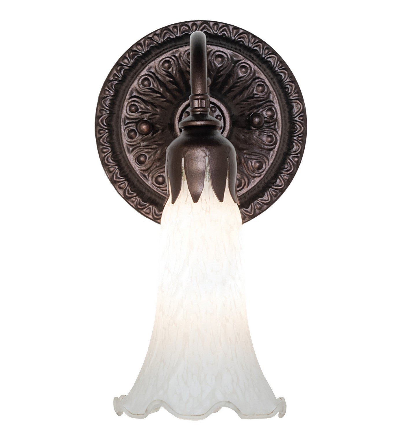 Meyda Tiffany - 261101 - One Light Wall Sconce - White - Mahogany Bronze