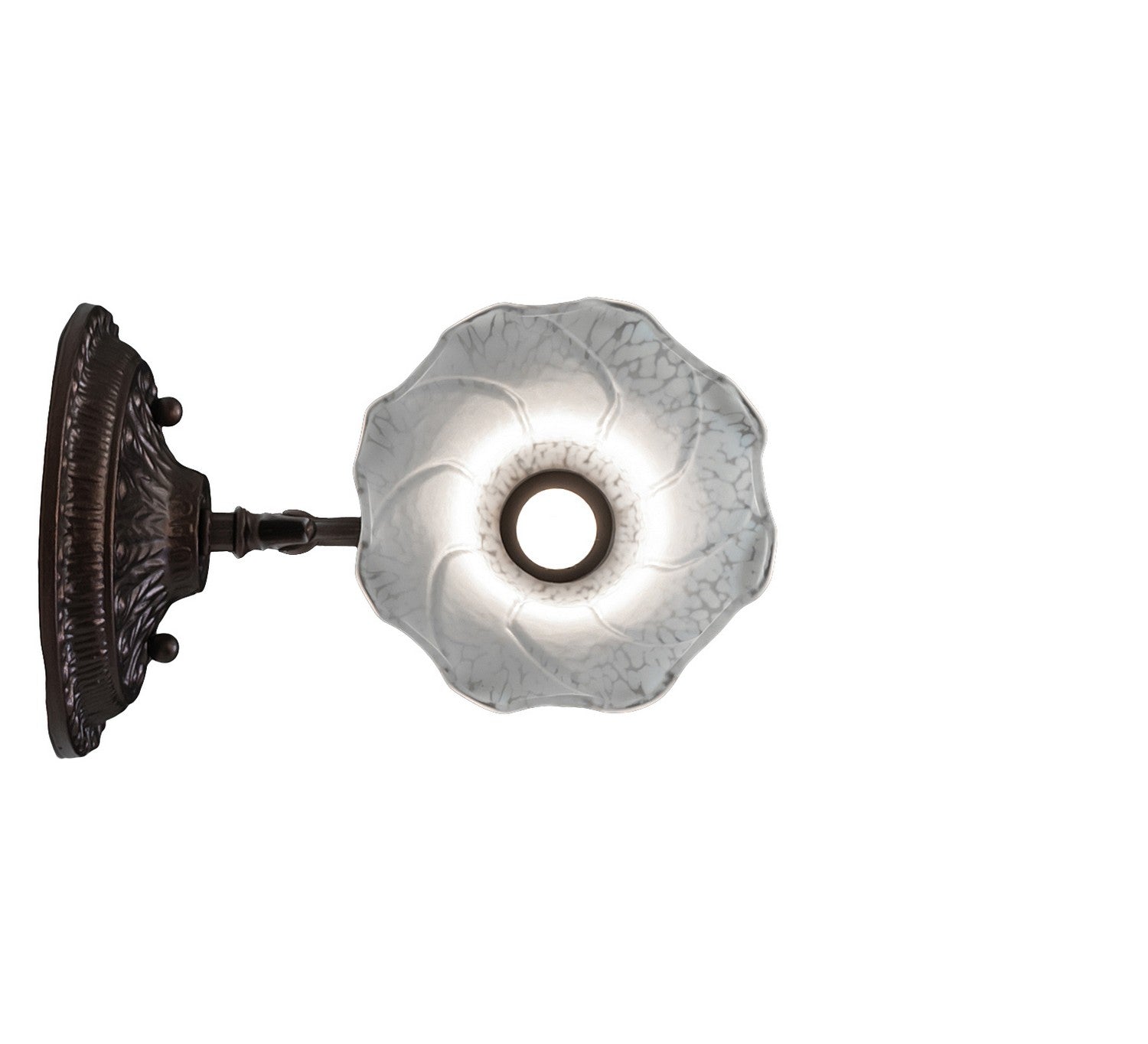 Meyda Tiffany - 261101 - One Light Wall Sconce - White - Mahogany Bronze