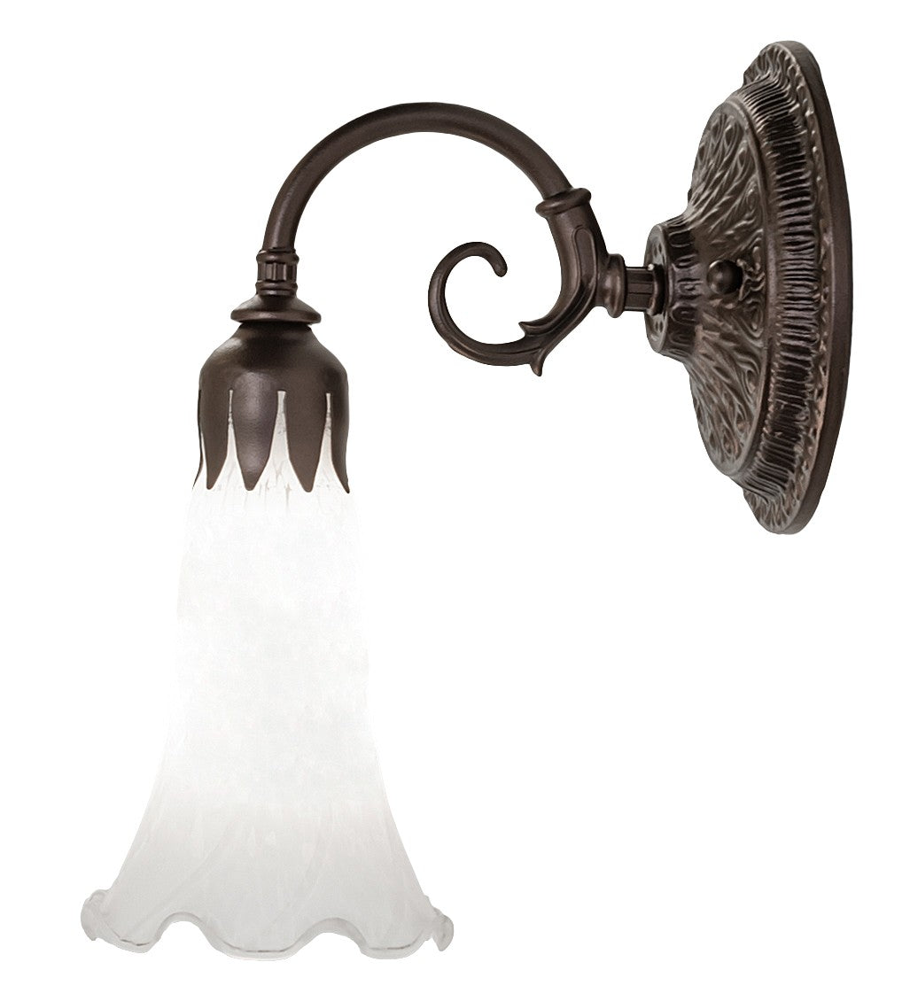 Meyda Tiffany - 261101 - One Light Wall Sconce - White - Mahogany Bronze