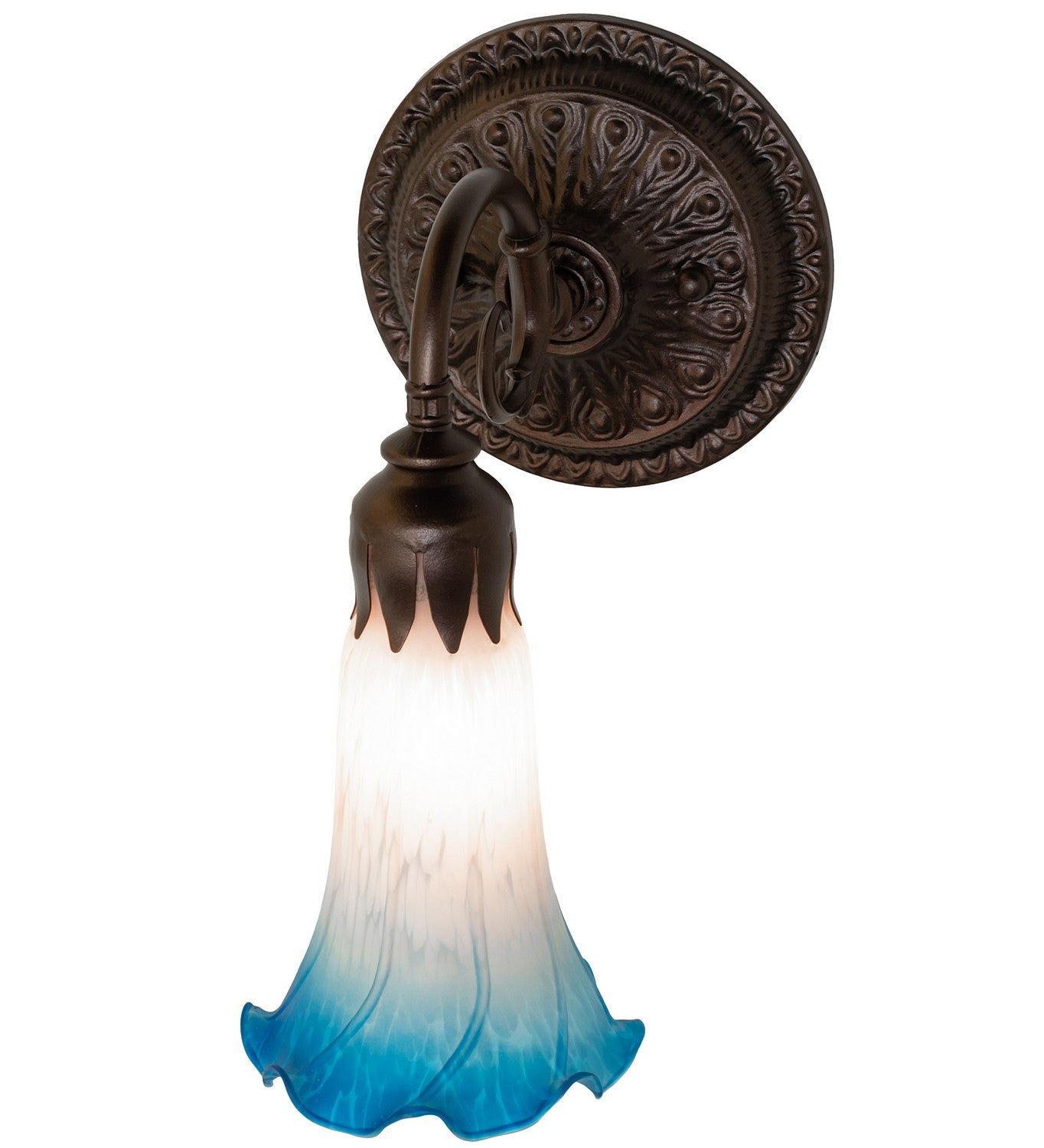 Meyda Tiffany - 261104 - One Light Wall Sconce - Pink/Blue - Mahogany Bronze