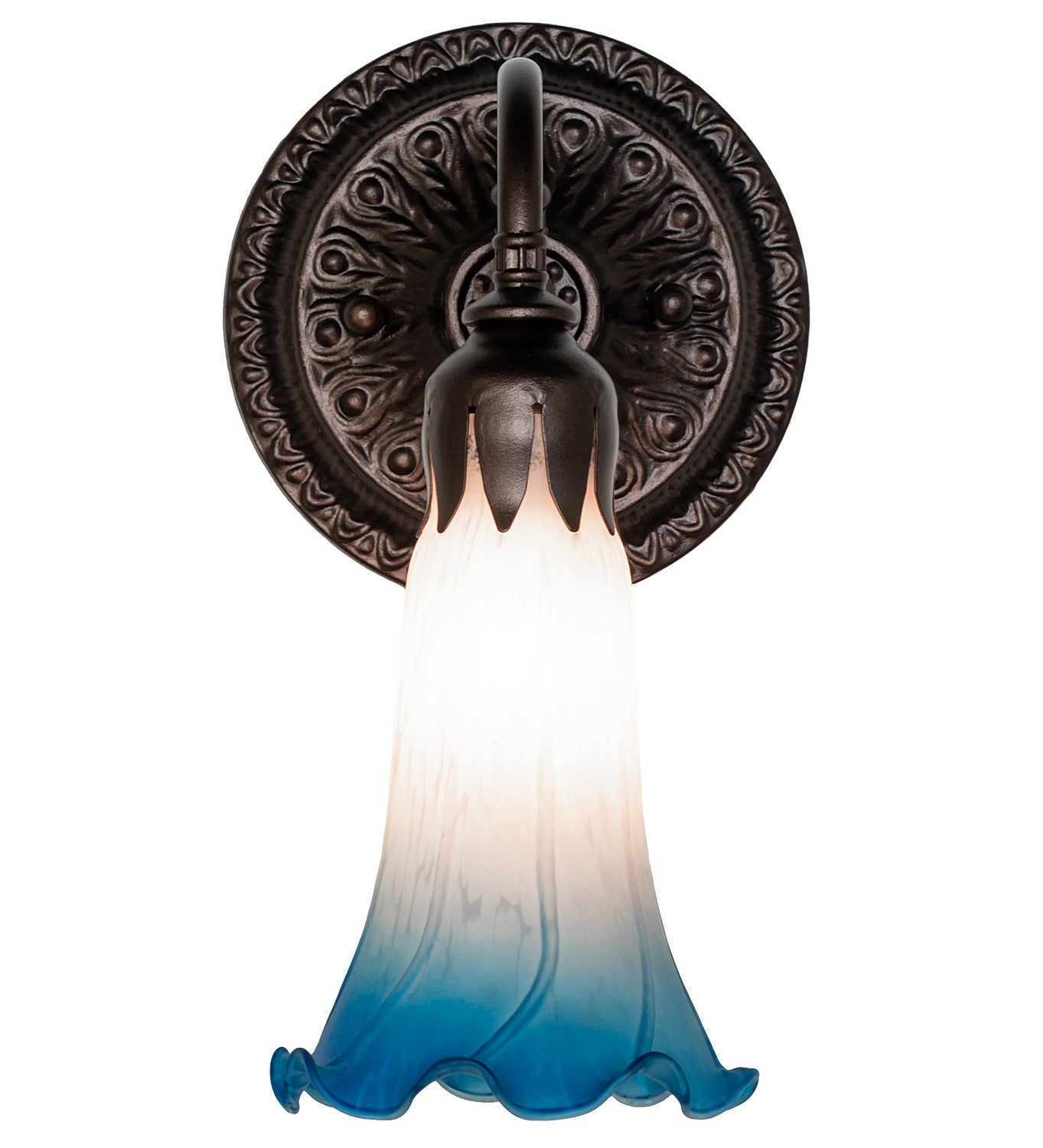 Meyda Tiffany - 261104 - One Light Wall Sconce - Pink/Blue - Mahogany Bronze