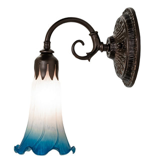 Meyda Tiffany - 261104 - One Light Wall Sconce - Pink/Blue - Mahogany Bronze