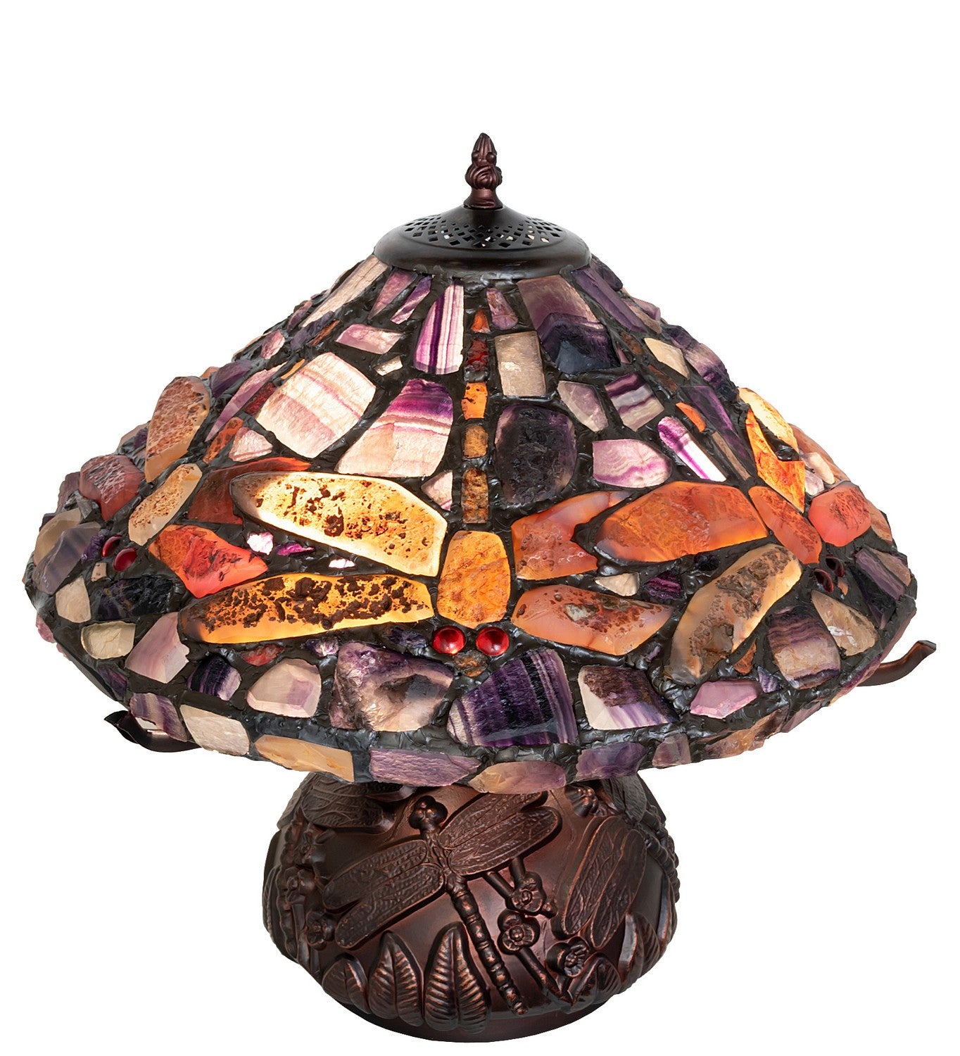 Meyda Tiffany - 261252 - Three Light Table Lamp - Dragonfly - Mahogany Bronze