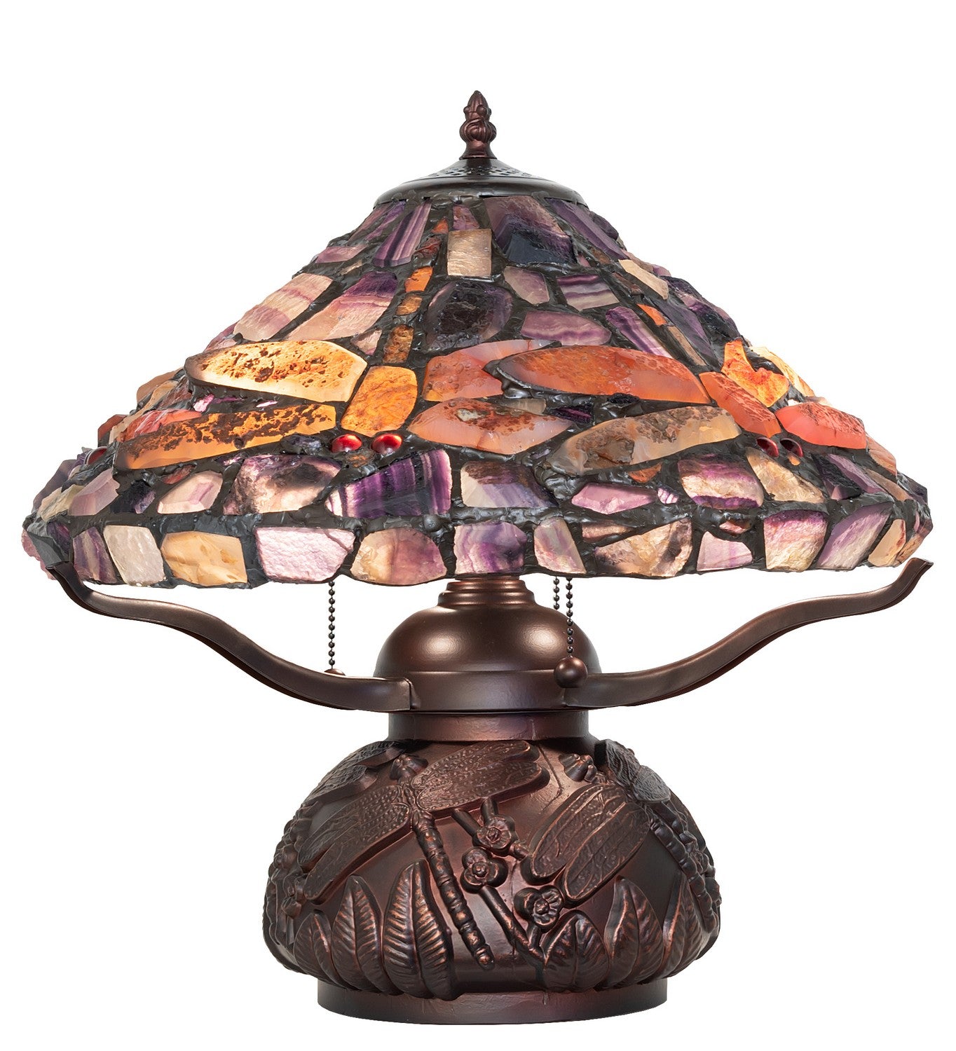 Meyda Tiffany - 261252 - Three Light Table Lamp - Dragonfly - Mahogany Bronze