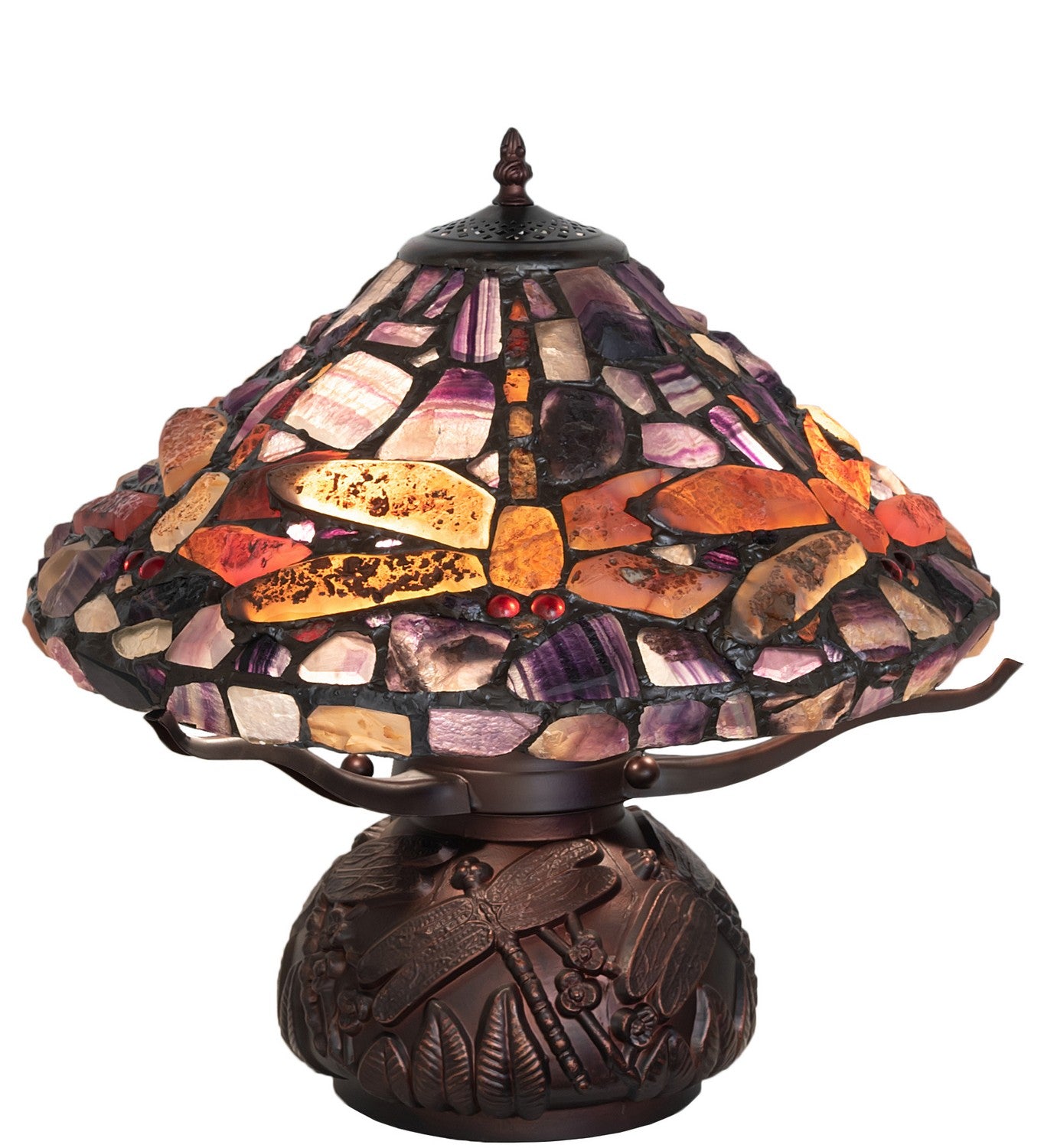 Meyda Tiffany - 261252 - Three Light Table Lamp - Dragonfly - Mahogany Bronze