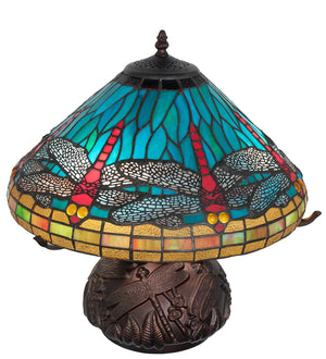 Meyda Tiffany - 261259 - Three Light Table Lamp - Tiffany Dragonfly - Mahogany Bronze