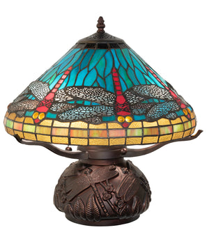 Meyda Tiffany - 261259 - Three Light Table Lamp - Tiffany Dragonfly - Mahogany Bronze