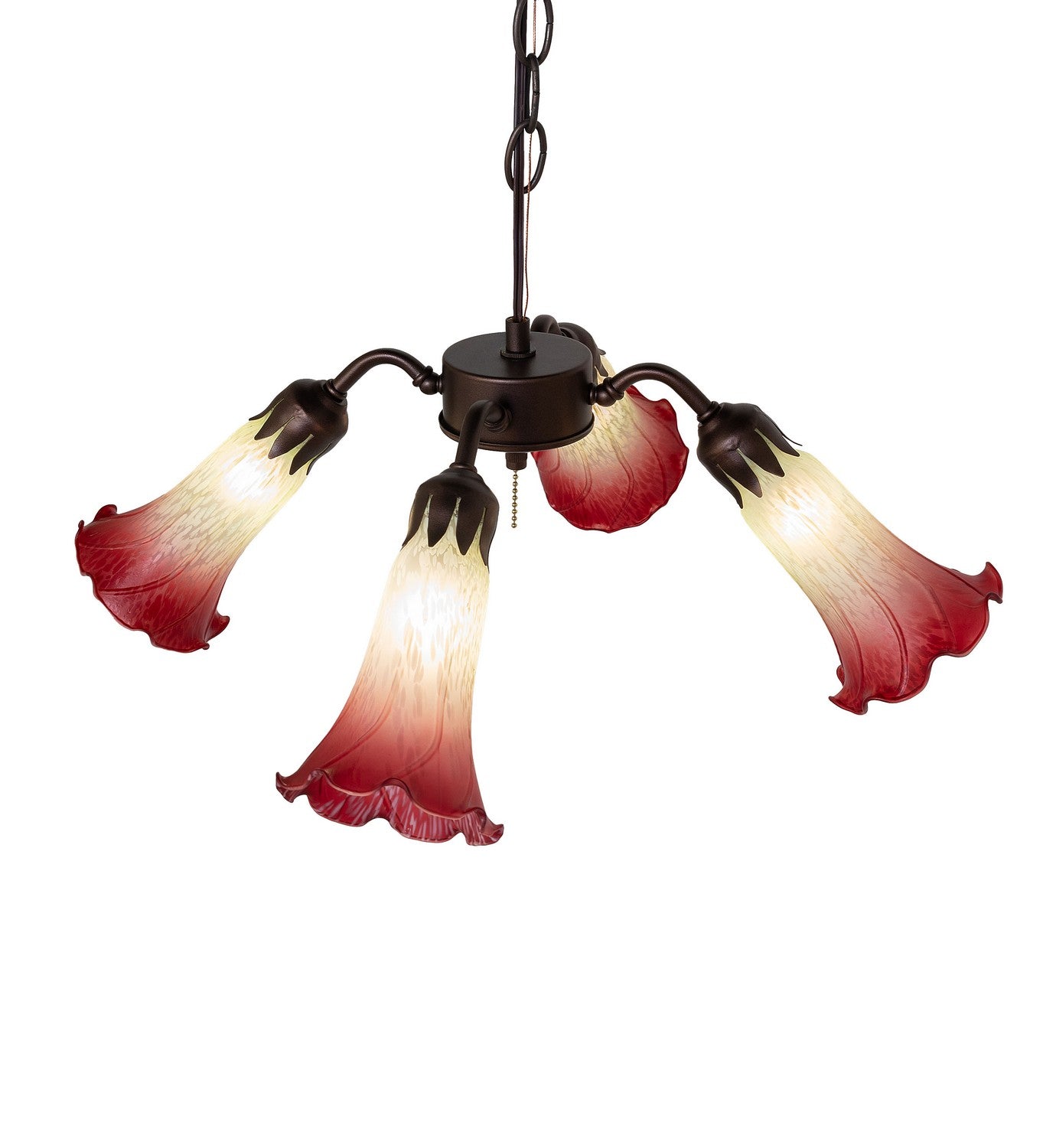 Meyda Tiffany - 261501 - Four Light Fan Light - Seafoam/Cranberry - Mahogany Bronze