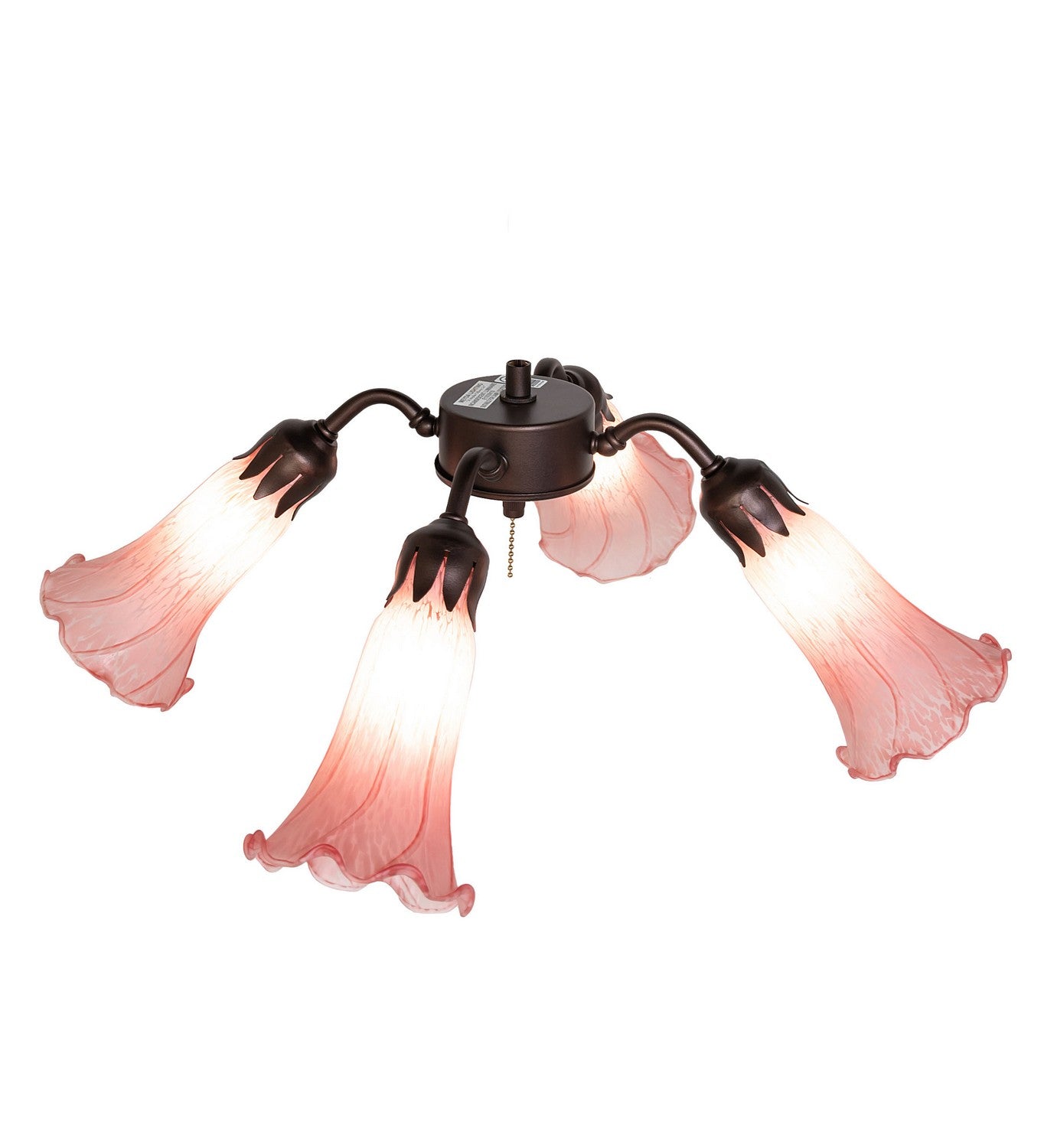 Meyda Tiffany - 261502 - Four Light Fan Light - Pink - Mahogany Bronze