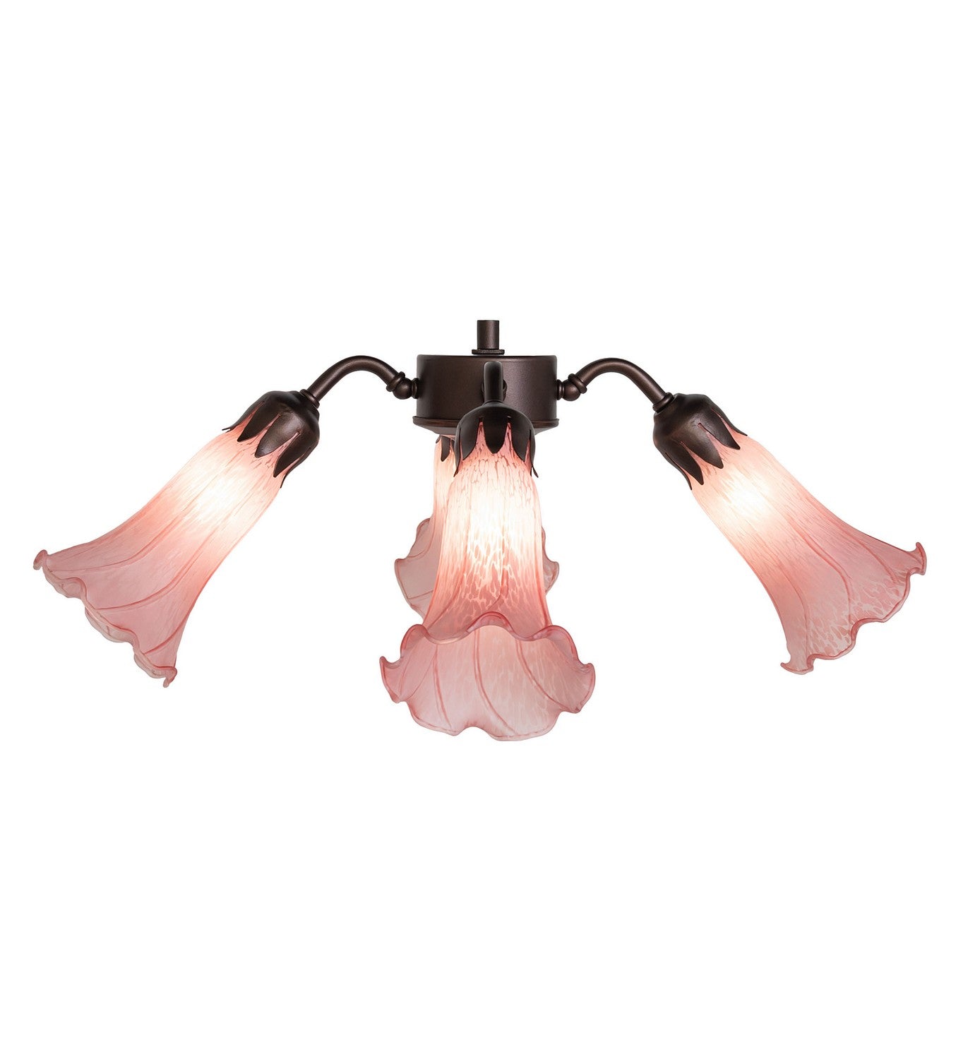 Meyda Tiffany - 261502 - Four Light Fan Light - Pink - Mahogany Bronze