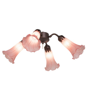 Meyda Tiffany - 261502 - Four Light Fan Light - Pink - Mahogany Bronze