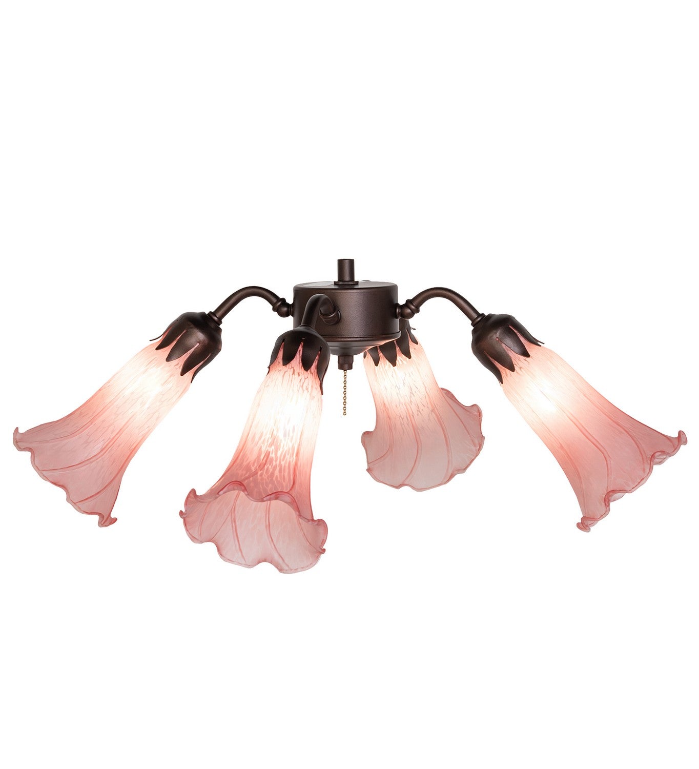 Meyda Tiffany - 261502 - Four Light Fan Light - Pink - Mahogany Bronze