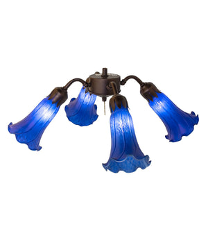 Meyda Tiffany - 261505 - Four Light Fan Light - Blue - Mahogany Bronze