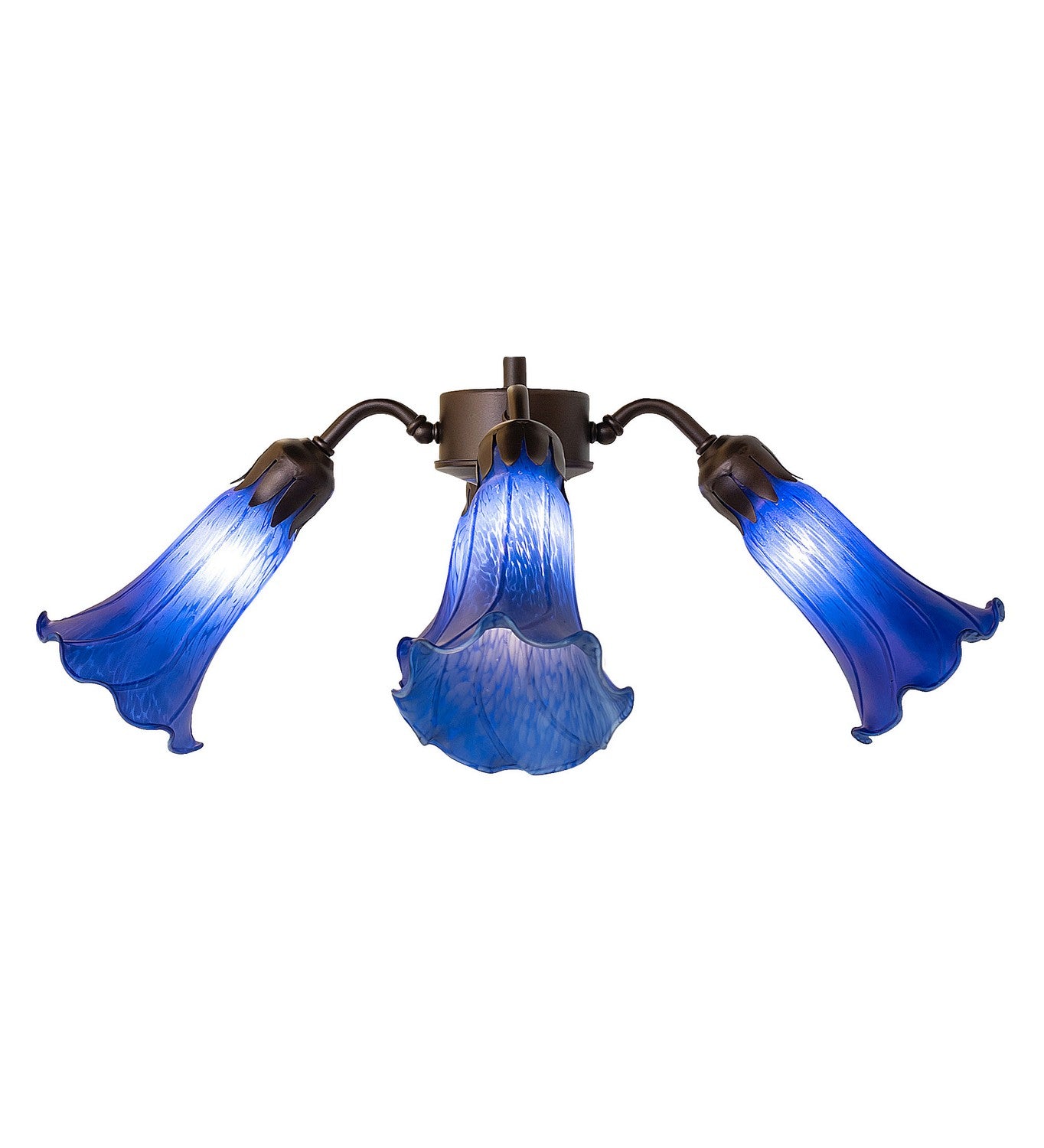 Meyda Tiffany - 261505 - Four Light Fan Light - Blue - Mahogany Bronze