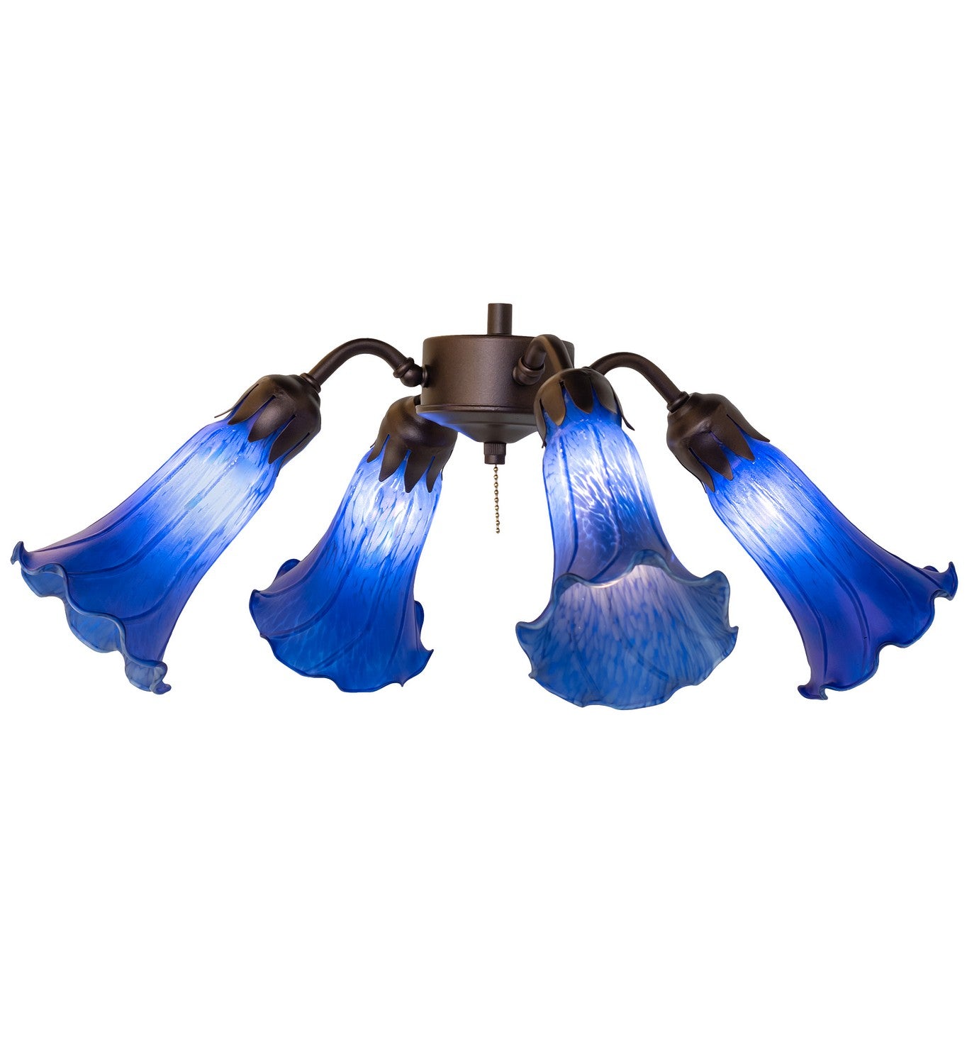 Meyda Tiffany - 261505 - Four Light Fan Light - Blue - Mahogany Bronze