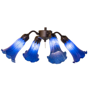 Meyda Tiffany - 261505 - Four Light Fan Light - Blue - Mahogany Bronze