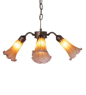 Meyda Tiffany - 261506 - Four Light Fan Light - Amber/Purple - Mahogany Bronze