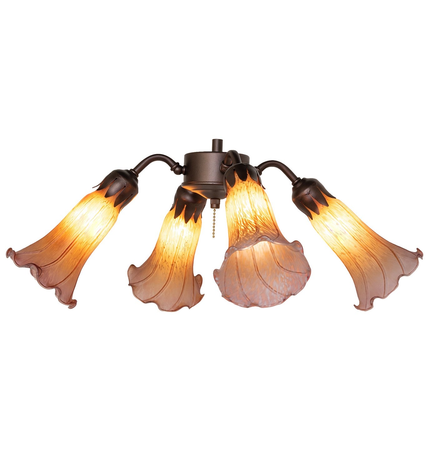 Meyda Tiffany - 261506 - Four Light Fan Light - Amber/Purple - Mahogany Bronze