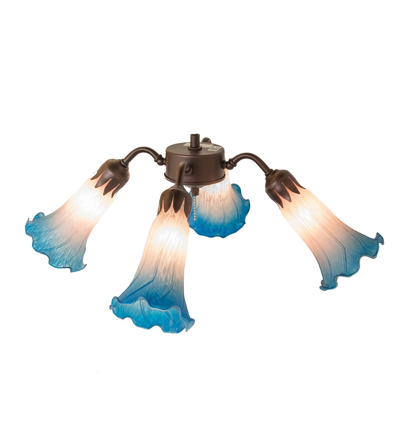 Meyda Tiffany - 261508 - Four Light Fan Light - Pink/Blue - Mahogany Bronze