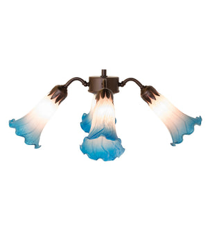 Meyda Tiffany - 261508 - Four Light Fan Light - Pink/Blue - Mahogany Bronze