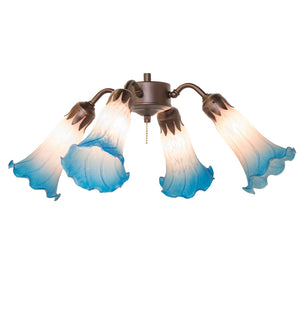 Meyda Tiffany - 261508 - Four Light Fan Light - Pink/Blue - Mahogany Bronze