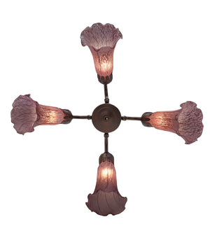 Meyda Tiffany - 261509 - Four Light Fan Light - Lavender - Mahogany Bronze