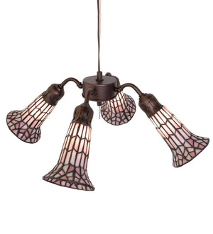 Meyda Tiffany - 261517 - Four Light Fan Light - Stained Glass Pond Lily - Mahogany Bronze