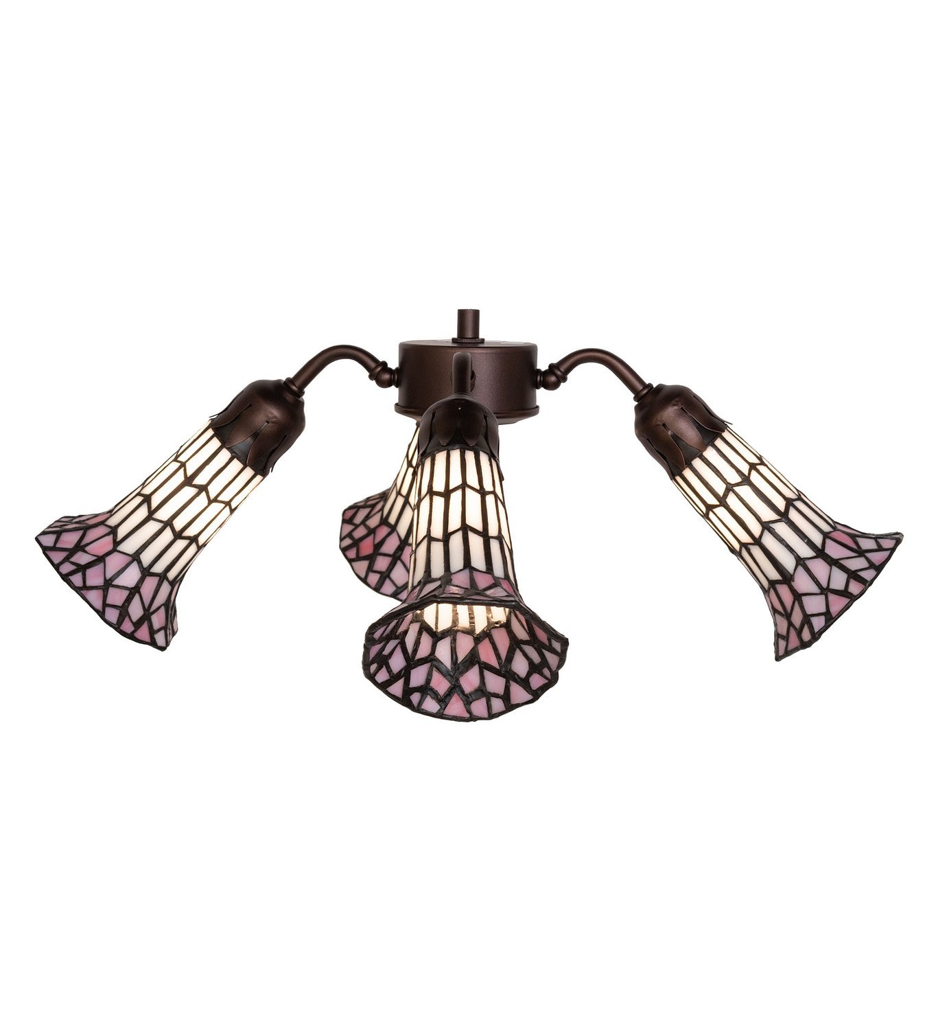 Meyda Tiffany - 261518 - Four Light Fan Light - Stained Glass Pond Lily - Mahogany Bronze