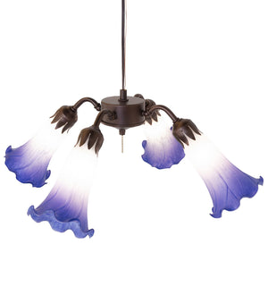 Meyda Tiffany - 261522 - Four Light Fan Light - Blue/White - Mahogany Bronze