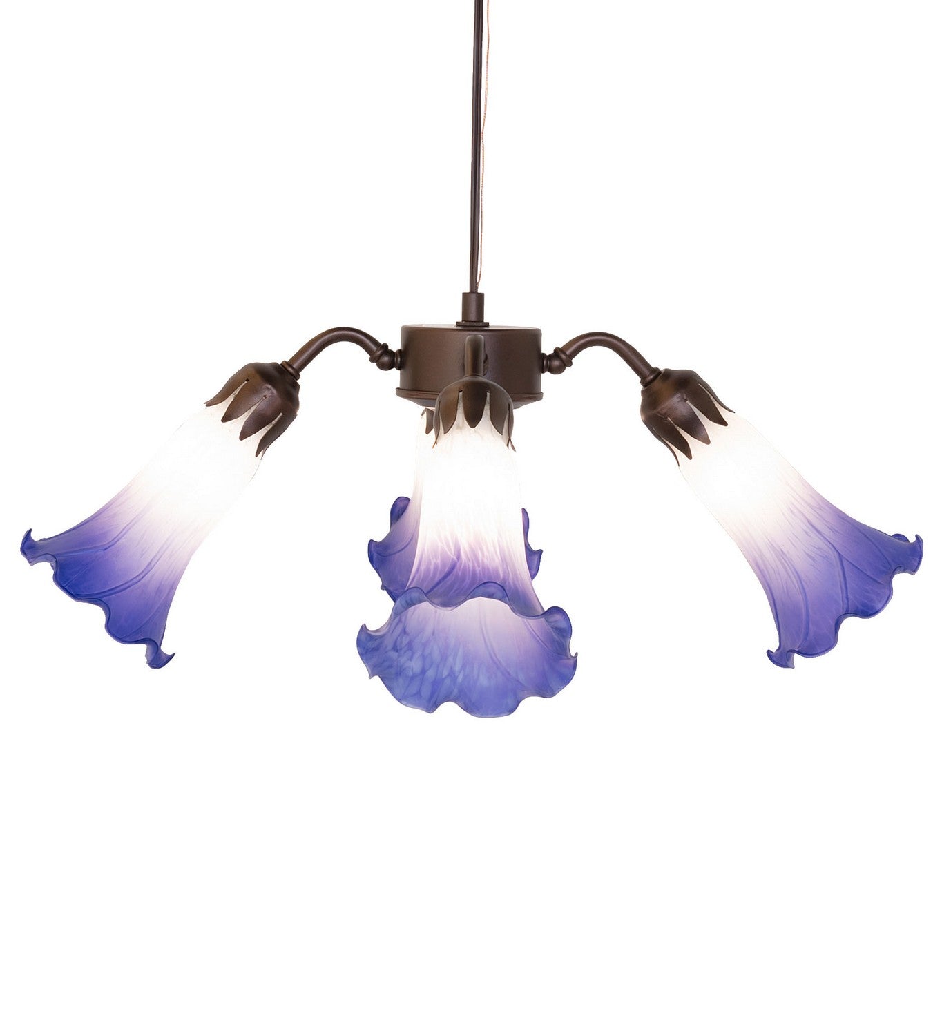 Meyda Tiffany - 261522 - Four Light Fan Light - Blue/White - Mahogany Bronze