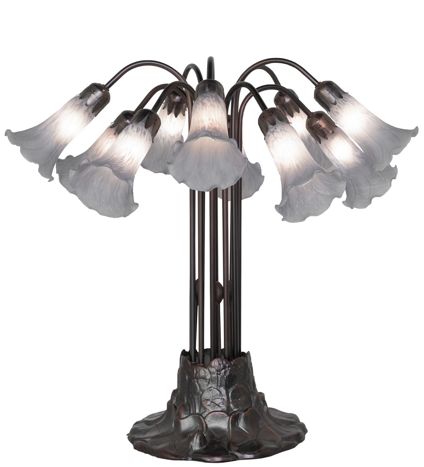 Meyda Tiffany - 261665 - Ten Light Table Lamp - Gray - Mahogany Bronze