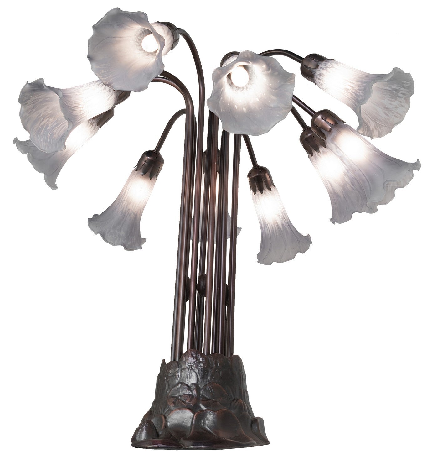 Meyda Tiffany - 261665 - Ten Light Table Lamp - Gray - Mahogany Bronze