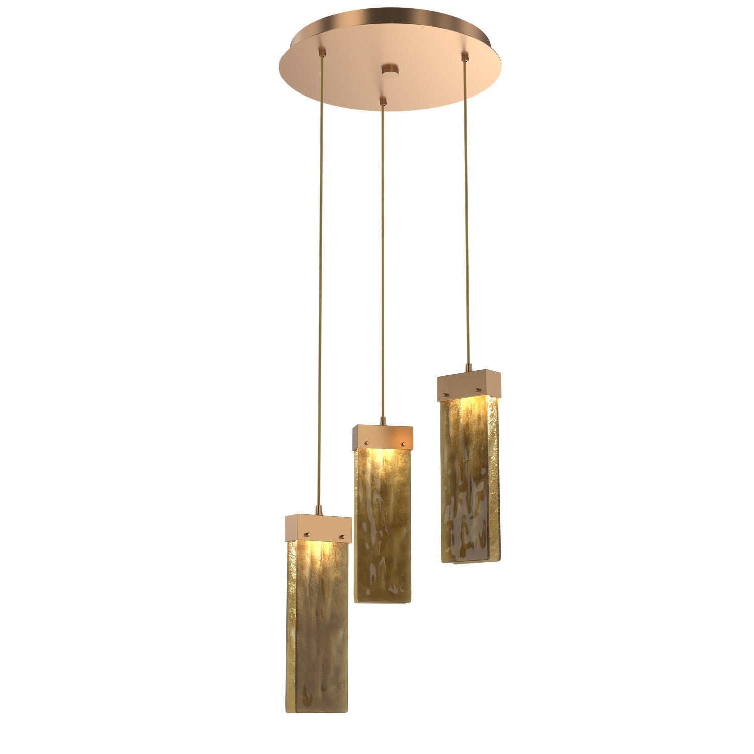 Hammerton Studio - CHB0042-03-NB-BG-C01-L3 - LED Pendant - Parallel - Novel Brass