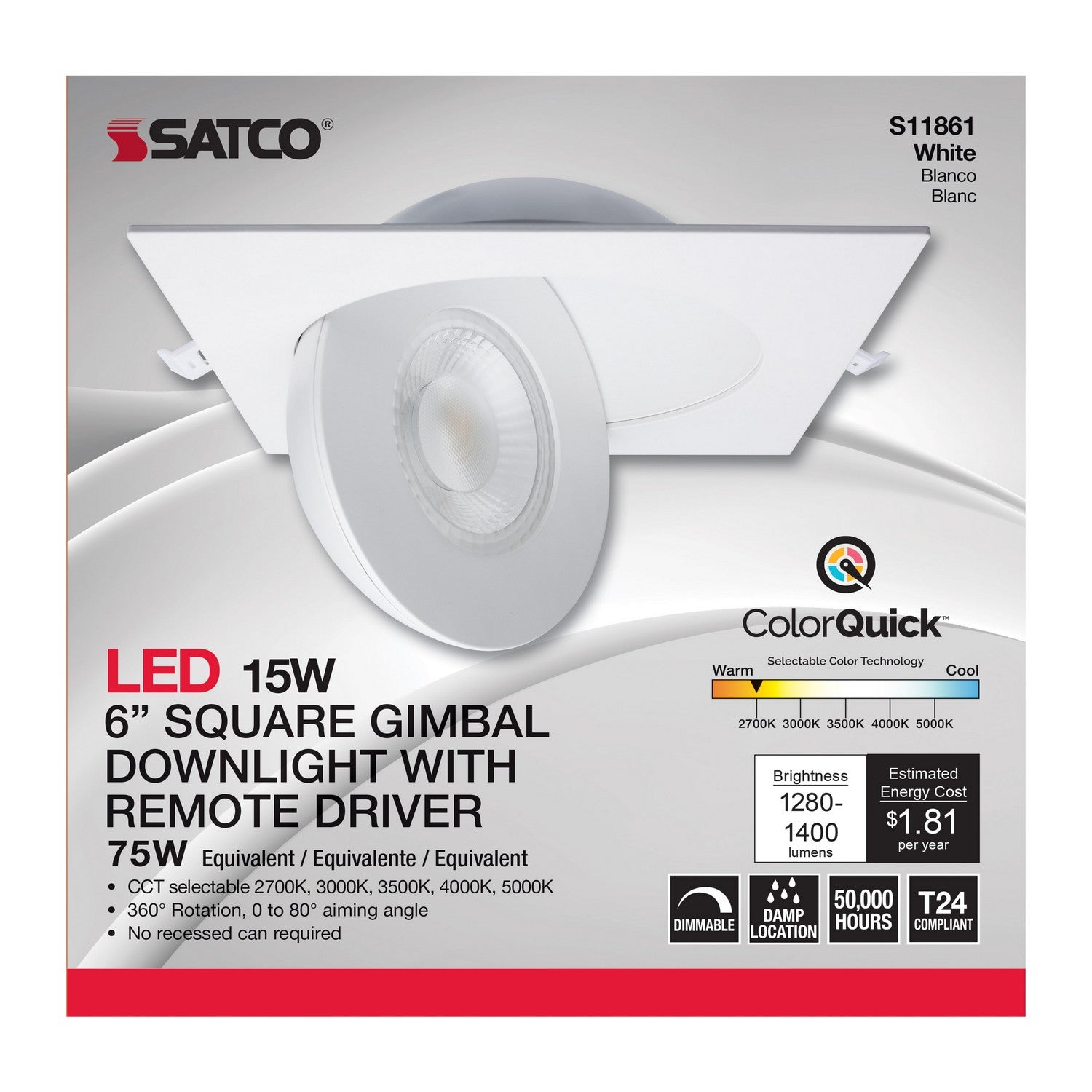 Satco - S11861 - LED Downlight - White