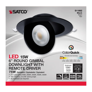 Satco - S11862 - LED Downlight - Black