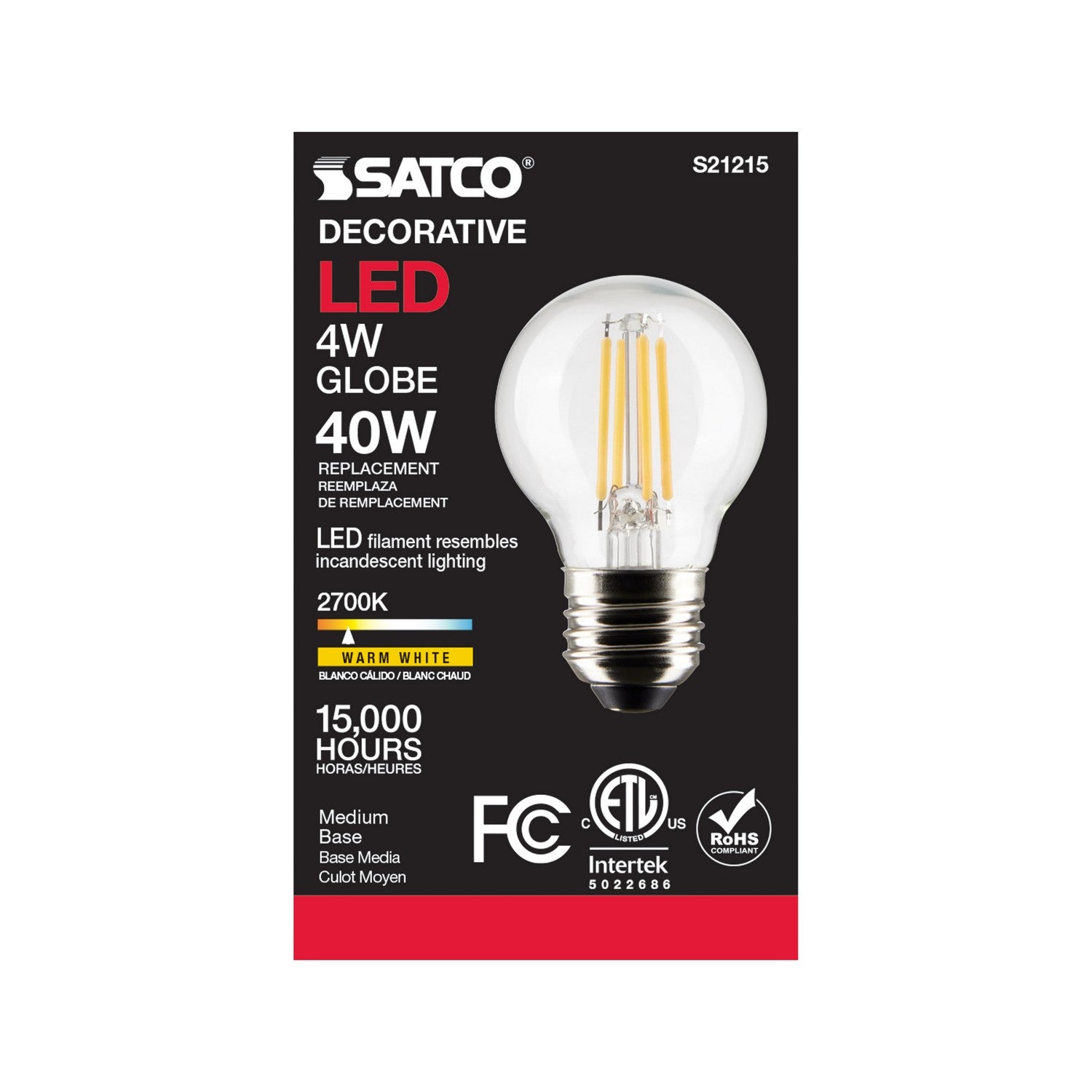 Satco - S21215 - Light Bulb - Clear
