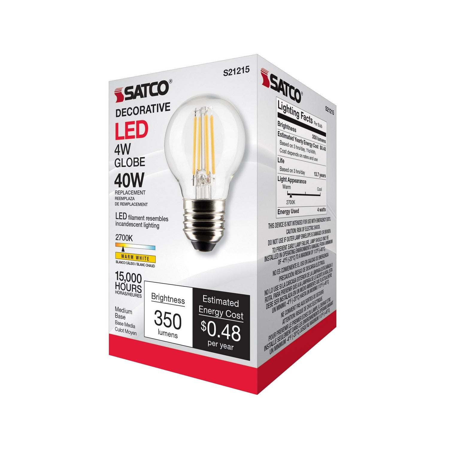 Satco - S21215 - Light Bulb - Clear