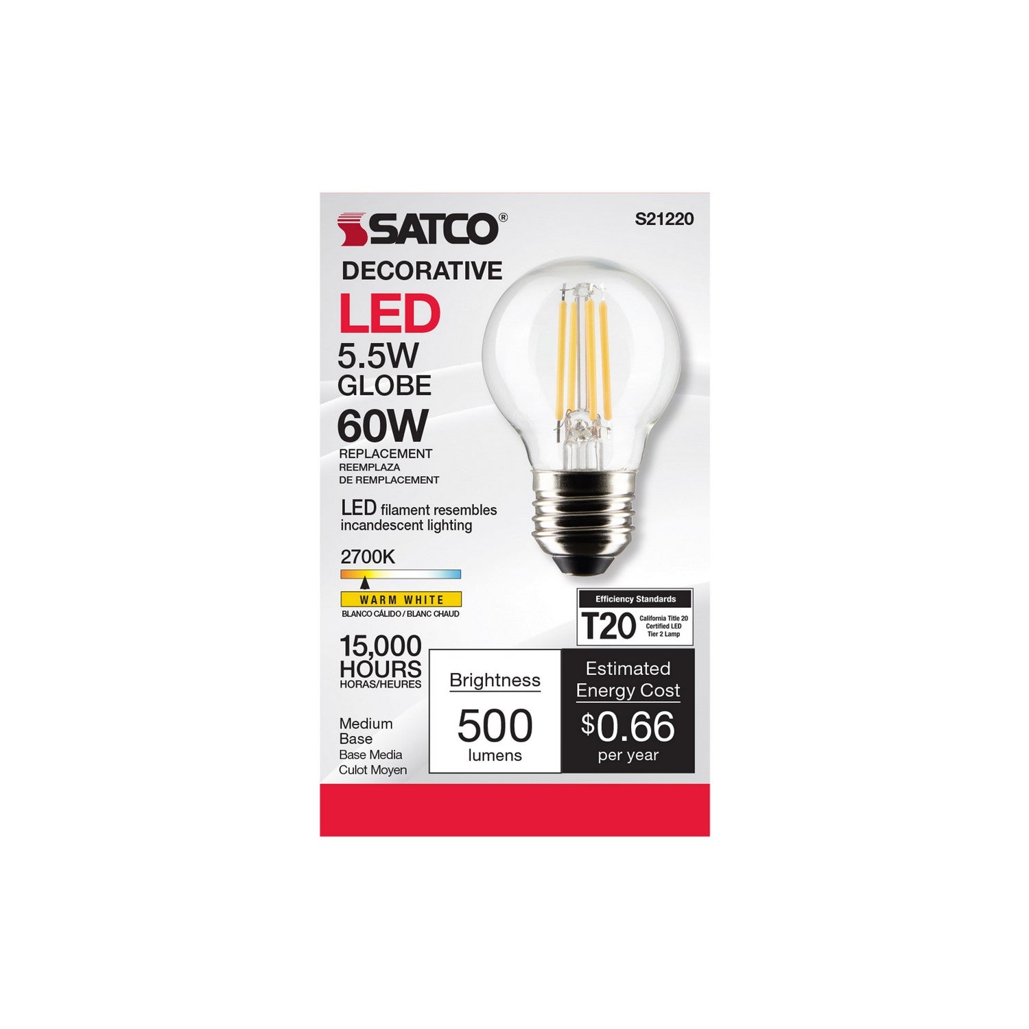 Satco - S21220 - Light Bulb - Clear