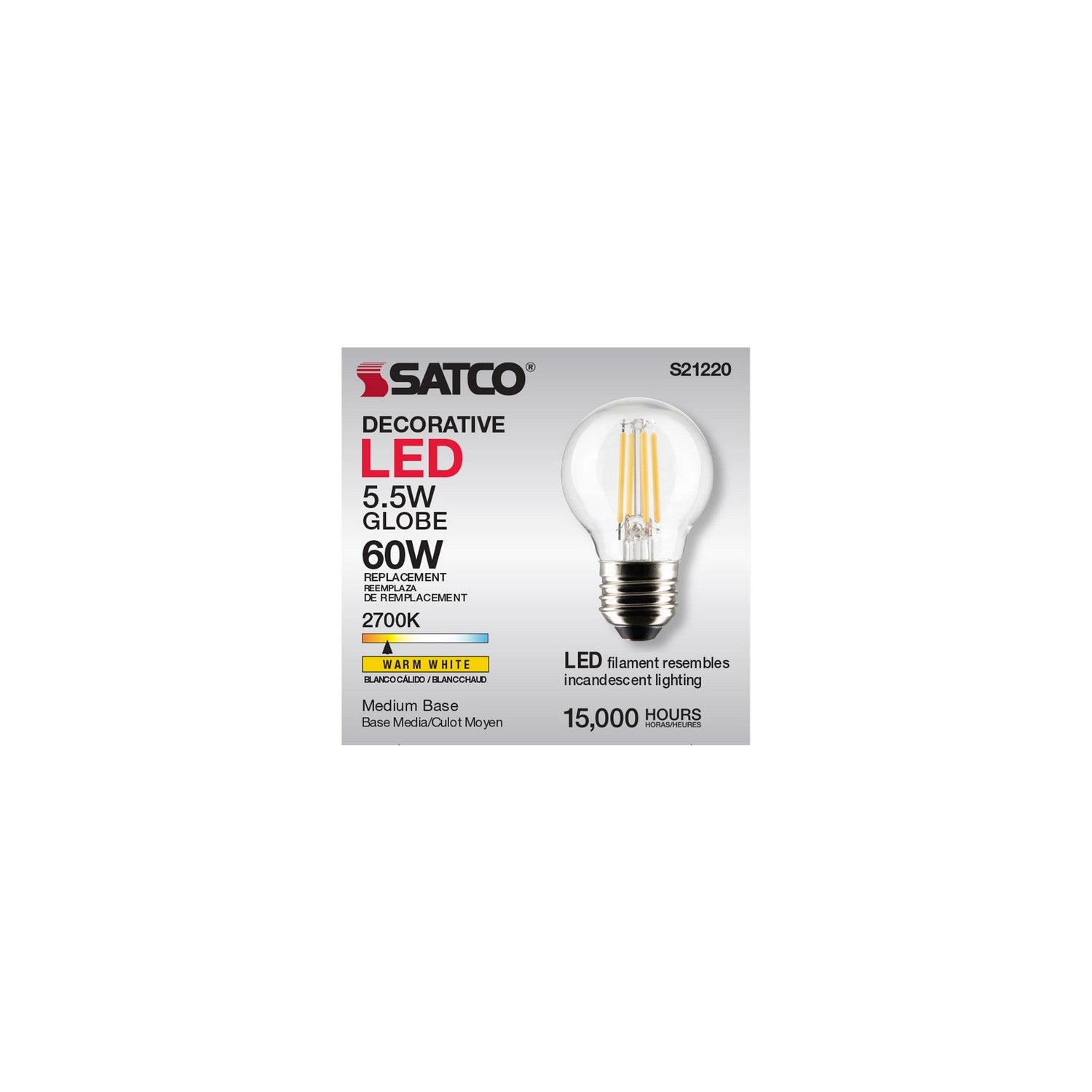 Satco - S21220 - Light Bulb - Clear