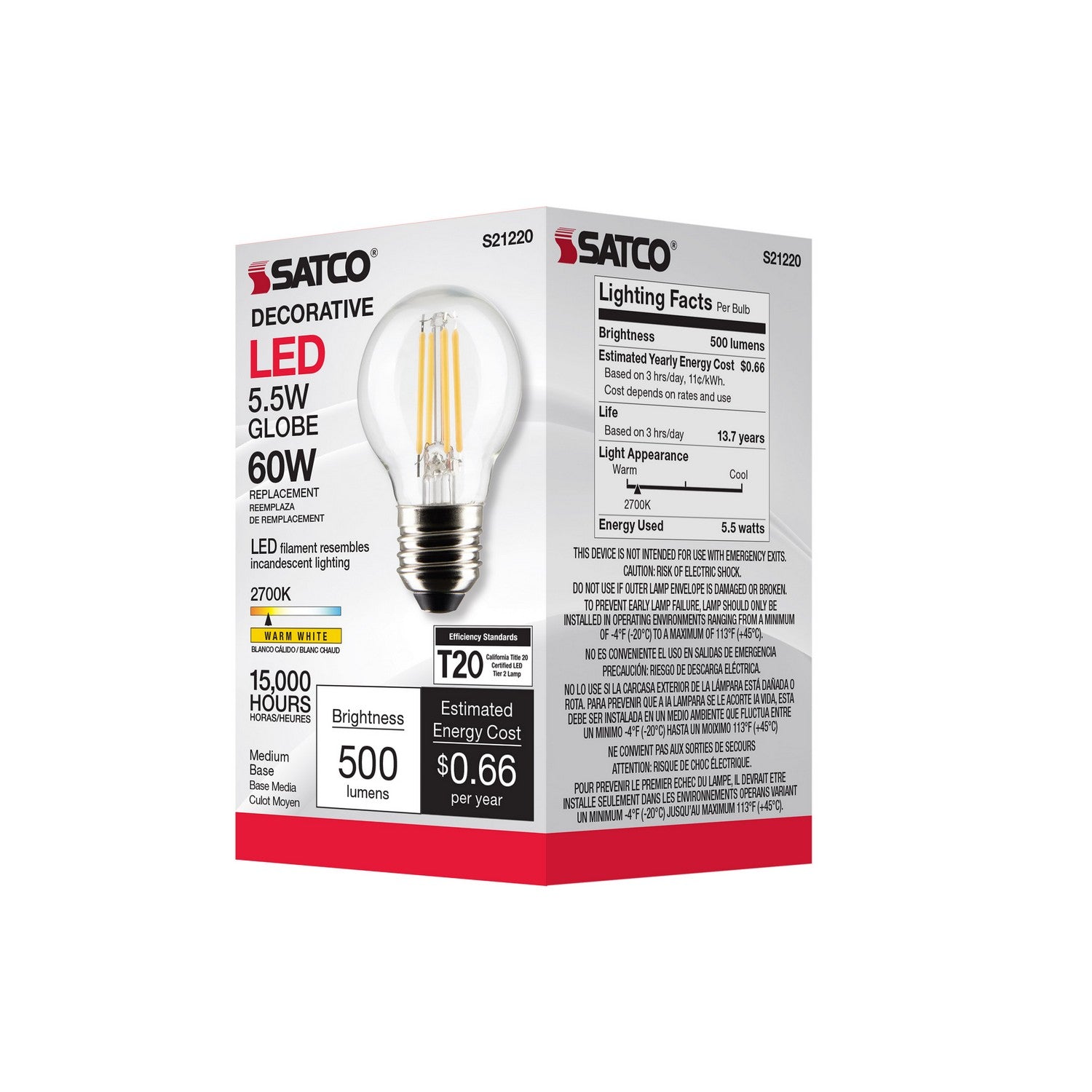 Satco - S21220 - Light Bulb - Clear