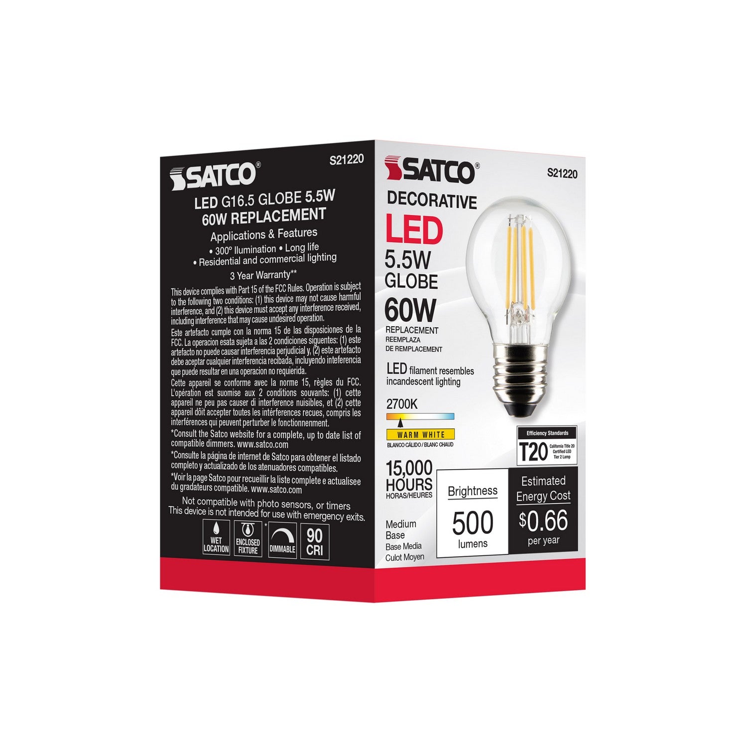 Satco - S21220 - Light Bulb - Clear