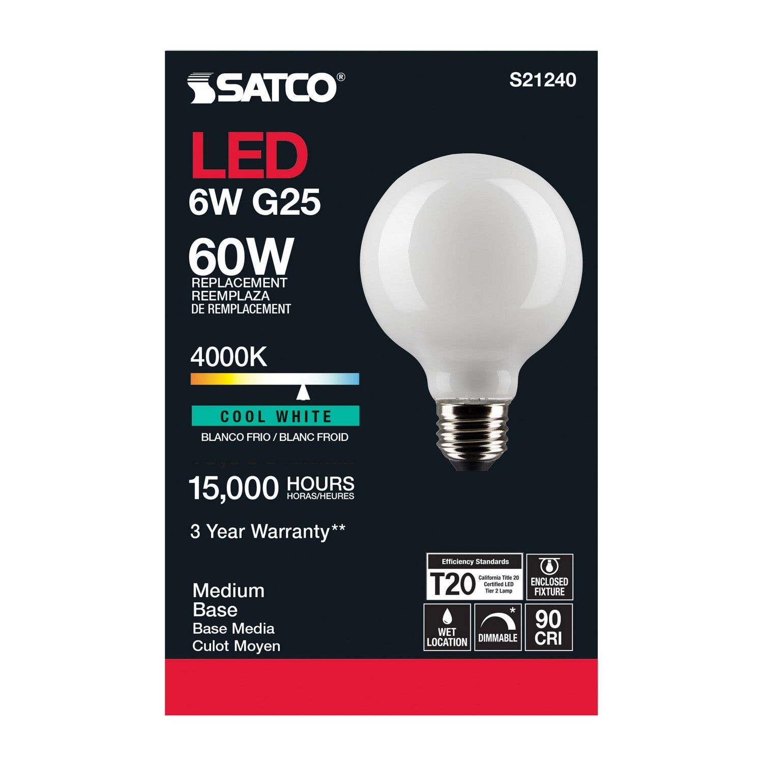 Satco - S21240 - Light Bulb - White