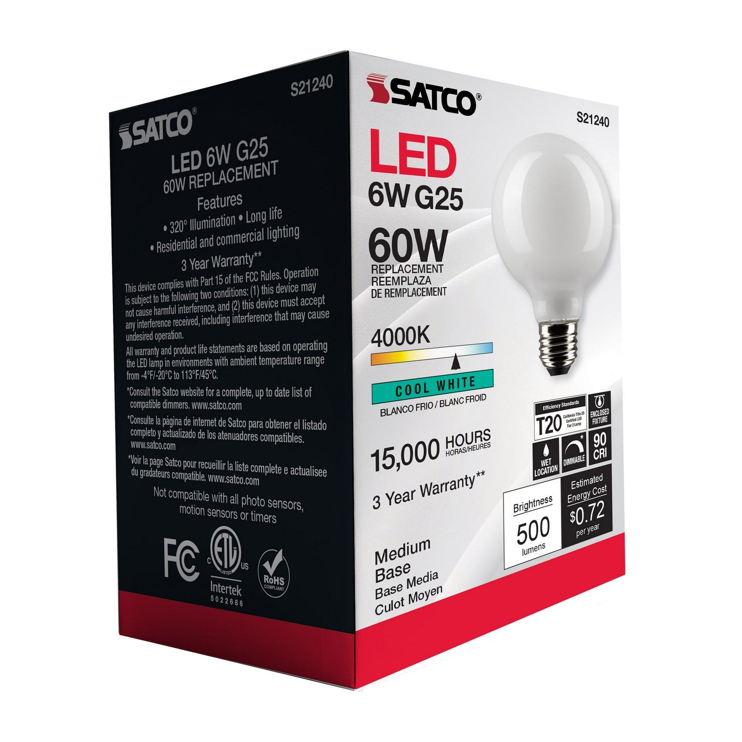 Satco - S21240 - Light Bulb - White