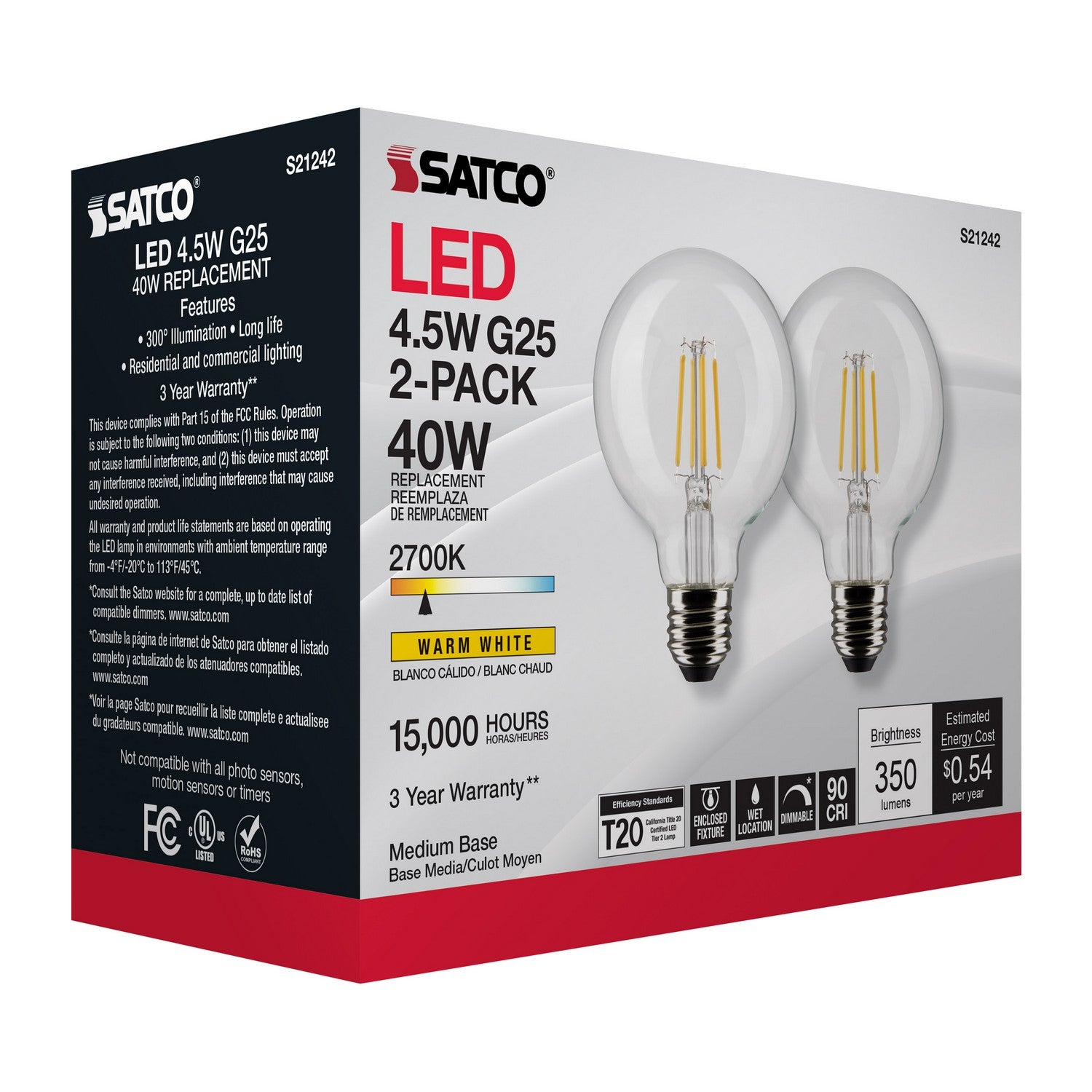 Satco - S21242 - Light Bulb - Clear