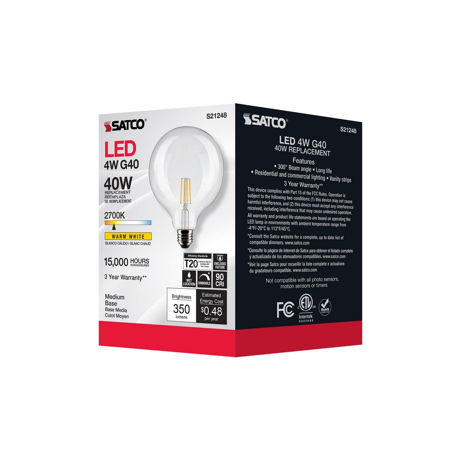 Satco - S21248 - Light Bulb - Clear